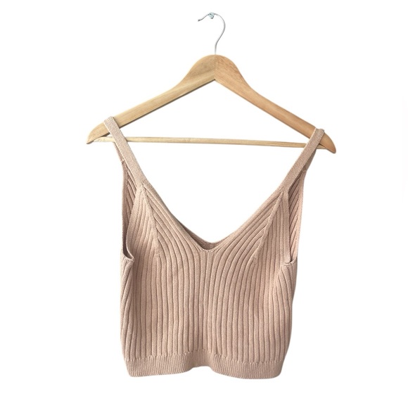 Aerie Camel Ribbed Knit Tank Top - Picture 1 of 4